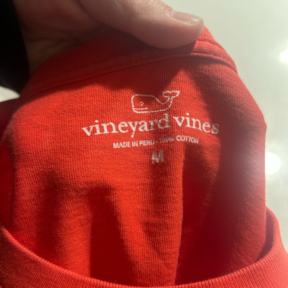 Vineyard Vines Men's Bright Red Long Sleeve Tee - Picture 6 of 6